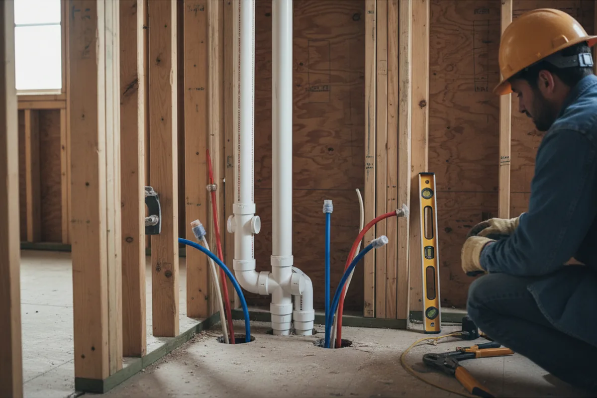 Drain and supply rough-in during Toilet Repair and Installation in Westville